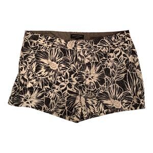 Banana Republic Hampton Fit Tropical Floral Print White Blue Women Shorts Sz 14